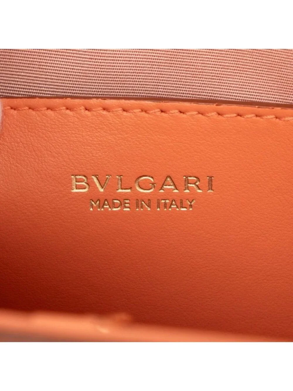 Bvlgari Logo 2-Way Shoulder Bag Orange Leather